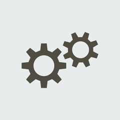 Silhouette icon two gears
