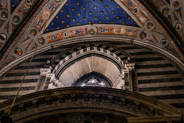interior structure and detail in Siena Cathedral