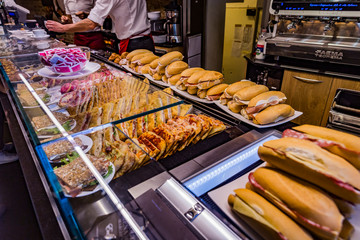 sandwiches in the cafe