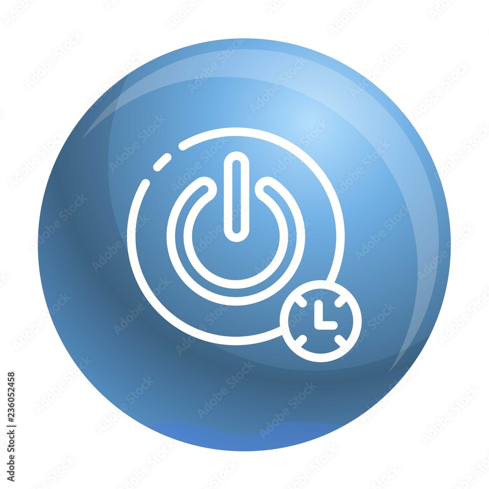 Poster turn off timer button icon. outline turn off timer button vector icon for web design isolated on whi