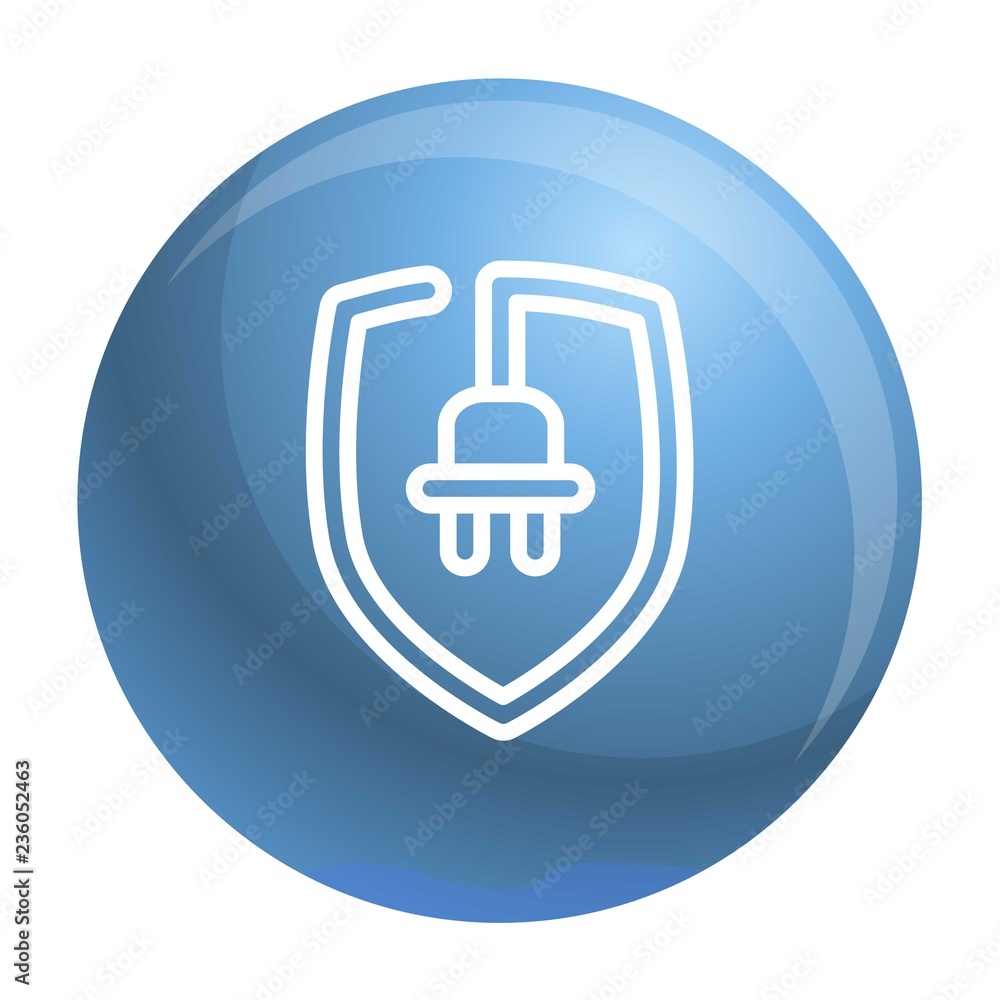 Poster eco plug shield icon. outline eco plug shield vector icon for web design isolated on white backgroun