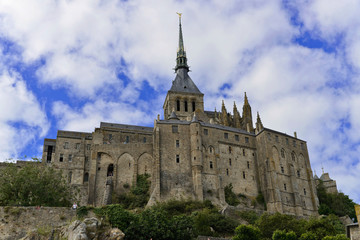 Naklejka na ściany i meble Abtei Mont-Saint-Michel, Le Mont-Saint-Michel, Normandie, Frankreich, Europa