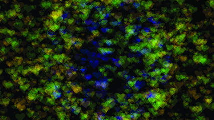 Abstract background with various multicolored hearts. Big and small.