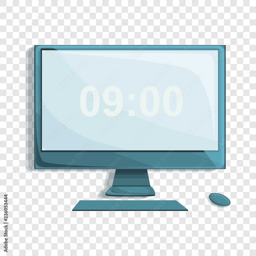 Poster desktop computer icon. cartoon of desktop computer vector icon for web design