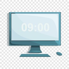 Desktop computer icon. Cartoon of desktop computer vector icon for web design  