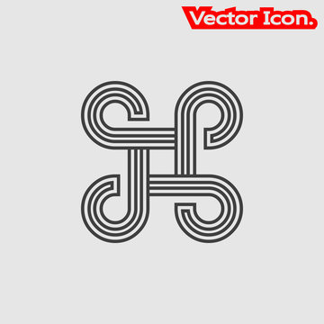 Bowen knot icon isolated sign symbol and flat style for app, web and digital design. Vector illustration.