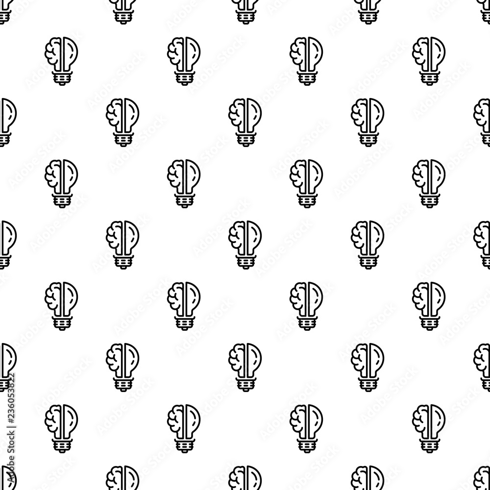 Poster brain bulb pattern seamless vector repeat for any web design