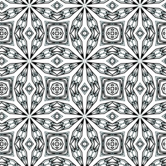 Seamless color pattern from a variety of geometric shapes.