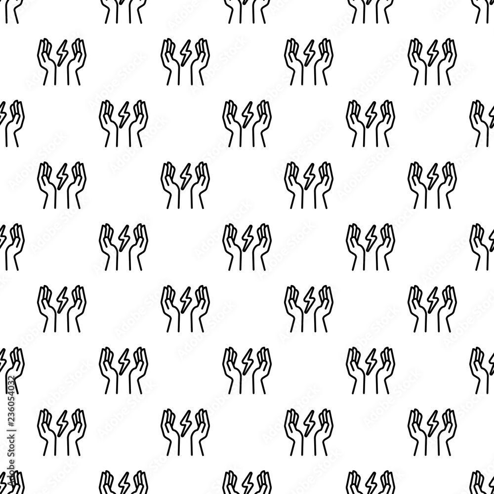 Poster hand keep energy pattern seamless vector repeat for any web design