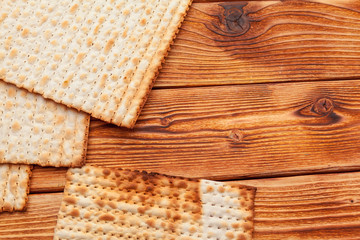 matzo flatbread for Jewish high holiday celebrations on the table