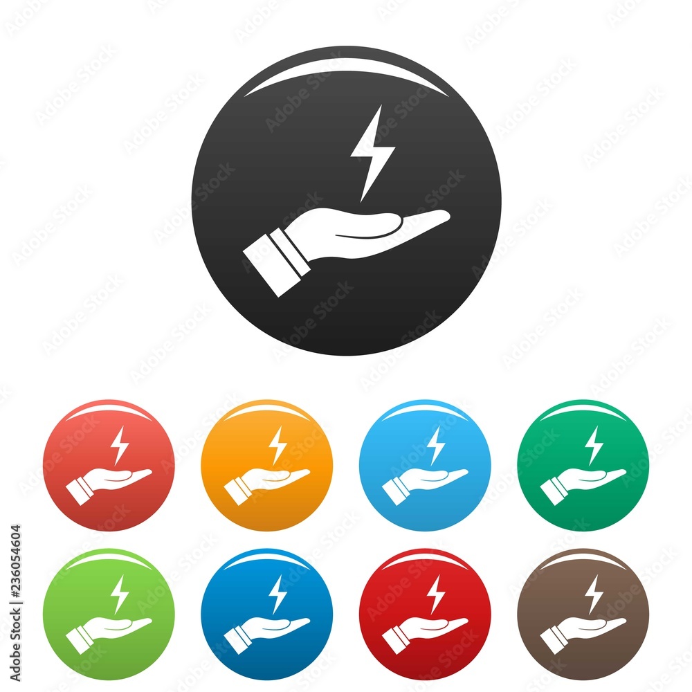 Poster save energy icons set 9 color vector isolated on white for any design