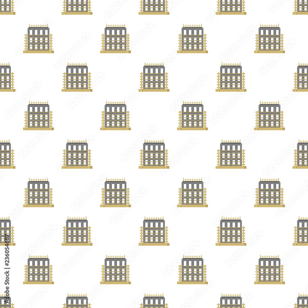 Poster house exterior pattern seamless vector repeat for any web design