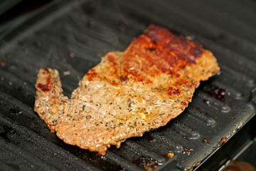 Grilled meat, roasted and tasty