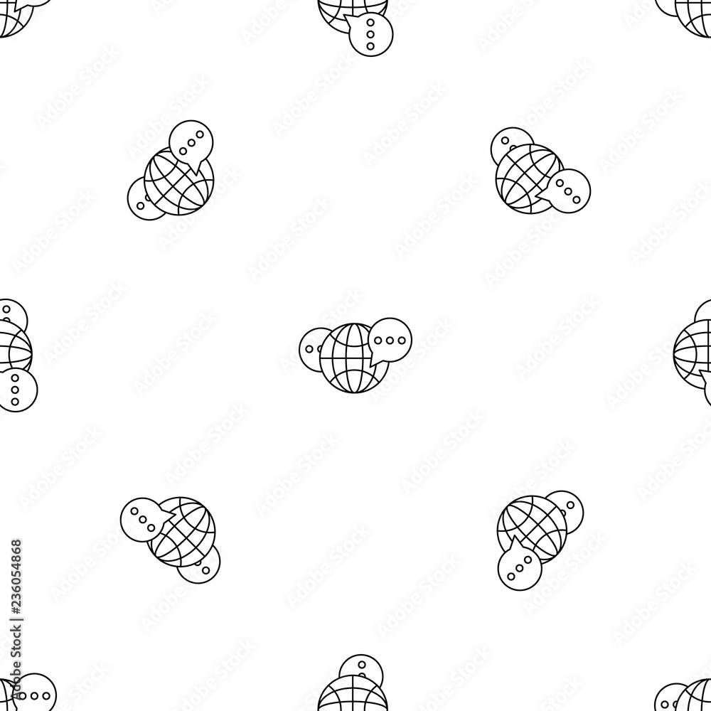 Poster global chat pattern seamless vector repeat geometric for any web design