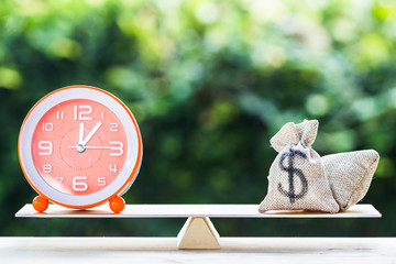 Money and Time balance, Change money into cash or reverse concept.
