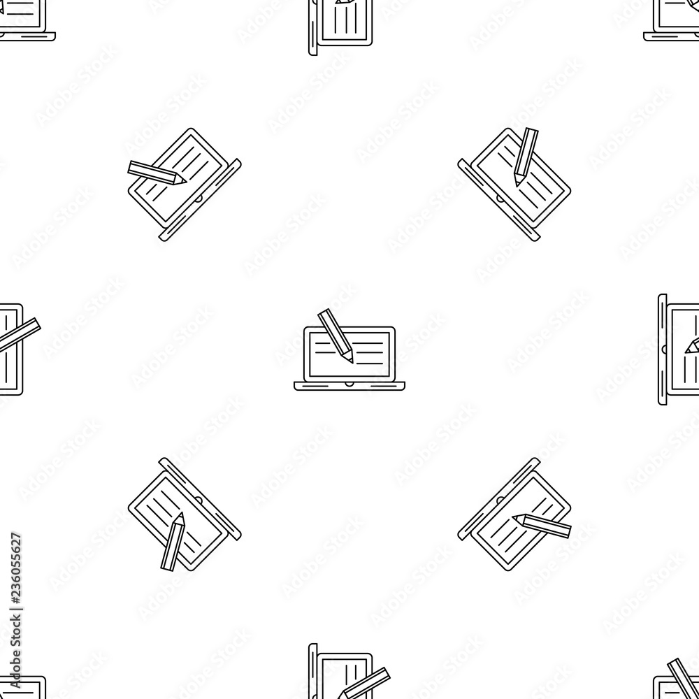 Poster laptop text writing pattern seamless vector repeat geometric for any web design