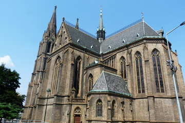 Fototapeta na wymiar St. Ludmilla church in Prague, Czech Republic