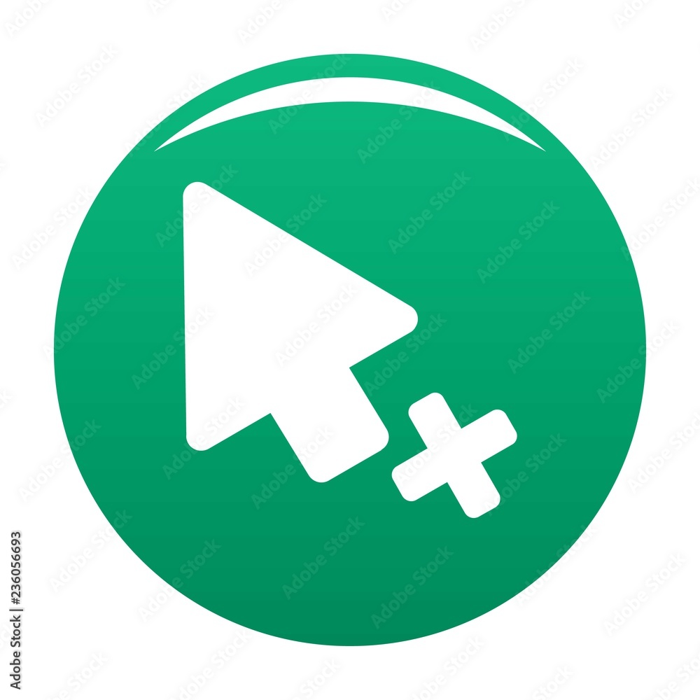 Poster cursor failure icon. simple illustration of cursor failure vector icon for any design green