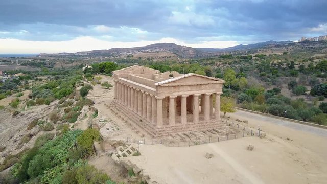 Ancient Greek temple of Concordia (V-VI century BC), Valley of the Temples, Agrigento, Sicily. The area was included in the UNESCO Heritage Site list in 1997.