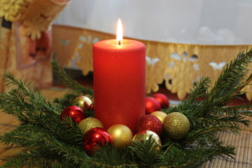 christmas decoration with candle