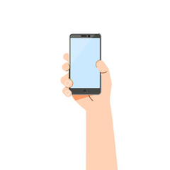 Hand phone - vector concept, flat design.
