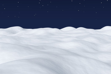 Fototapeta na wymiar White snow field at night winter arctic landscape.