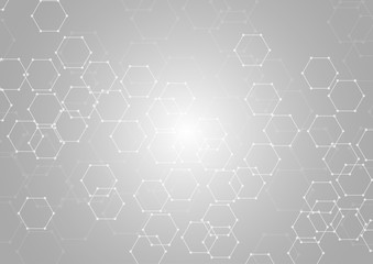 Abstract hexagonal background. Technology design. Vector illustration