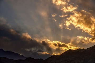 Sunset in the mountains