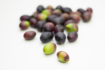 Close up on a white background