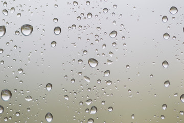 Drops on glass close up