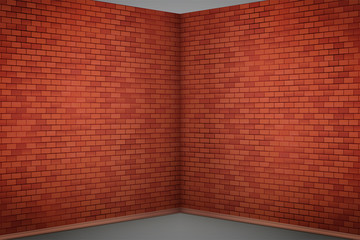 Red brick wall room