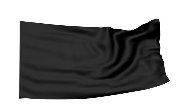 black flag over white background 3d animation