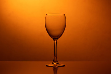 Wine glass in the club light night on weekends and holidays