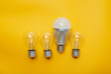 light bulb on a black background