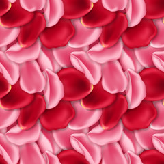 Seamless pattern made of rose petals. Design element for Valentines Day card