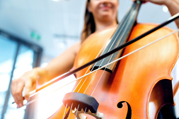 Woman playing cello