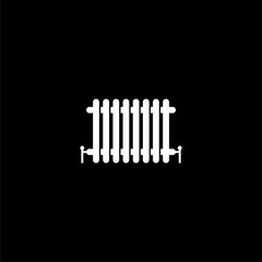 Heating radiator icon or logo on dark background