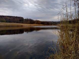 landscape with lake and clouds