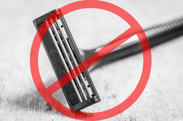 Man's shaving machine in black and white