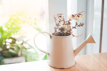Dried flowers in teapot, Home decoration