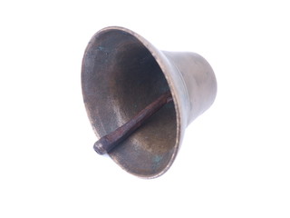 old metal bell on white background