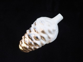 old Christmas decorations on a black background