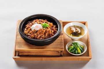 Japanese pork with rice meal