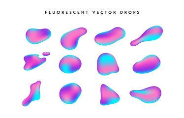 Gradient vivid shapes. Modern abstract colorful vector fluid collection.