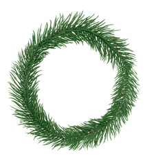 Letter O, English alphabet, collected from Christmas tree branches, green fir. Isolated on white...