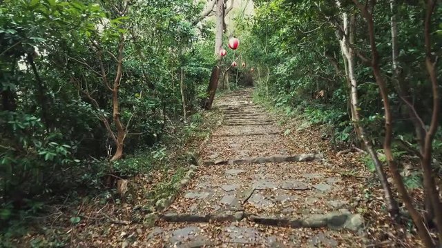 Hiking up the mountain on Awashima island located in Shizuoka Japan.