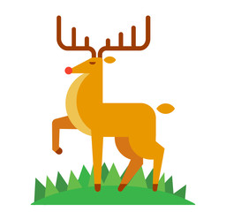 Deer. Vector illustration in a flat style isolated on white background.