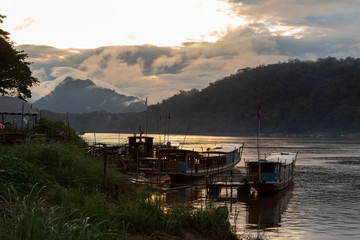 Mekong river near Luang Prabang, Laos at Dusk
