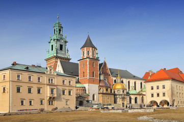 Fototapeta na wymiar Poland, Krakow, Wawel, Royal Palace, Wawel Castle.