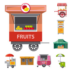 Obraz premium Vector design of market and exterior symbol. Collection of market and food vector icon for stock.